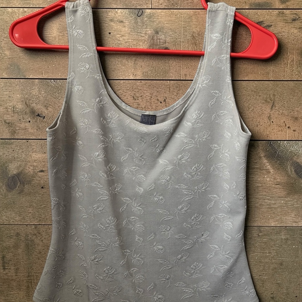 Elegant Off White Floral Tank Top